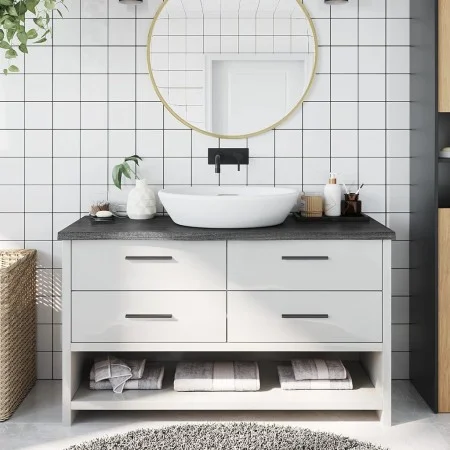 Dark brown treated wood bathroom countertop 100x30x(2-4) cm by vidaXL, Countertops - Ref: Foro24-3156222, Price: 51,40 €, Dis...