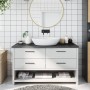 Encimera de baño madera tratada marrón oscuro 100x30x(2-4) cm de vidaXL, Encimeras - Ref: Foro24-3156222, Precio: 51,40 €, De...