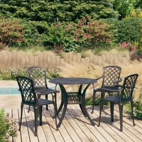 Bistrotisch und Stühle 5 Stück Aluminiumguss schwarz von vidaXL, Gartensets - Ref: Foro24-3070611, Preis: 687,47 €, Rabatt: %