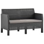 Set de muebles jardín 2 piezas cojines PP ratán gris antracita