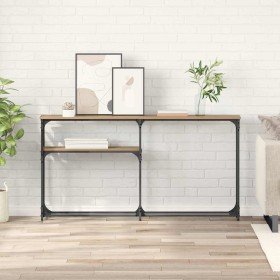 MesaConsola Roble artesanal 145 x 22,5 x 75 cm en Mesitas de noche | Comprar online en Foro24