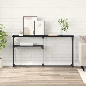 MesaConsola Roble negro 145x22.5x75cm Madera contrachapada