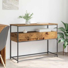 Mesa Consola con cajón Madera envejecida 100 x 40 x 75 cm en Mesitas de noche | Comprar online en Foro24