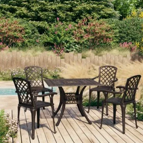 Bistro table and chairs 5-piece set, cast aluminum, bronze color. by vidaXL, Garden sets - Ref: Foro24-3070613, Price: 697,32...