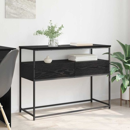 Mesa Consola con cajón Roble Negro 100 x 40 x 75 cm