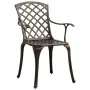 Bistro table and chairs 5-piece set, cast aluminum, bronze color. by vidaXL, Garden sets - Ref: Foro24-3070613, Price: 697,32...