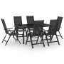 7-teiliges Garten-Essset aus anthrazitgrauem Aluminium von vidaXL, Gartensets - Ref: Foro24-3070637, Preis: 591,91 €, Rabatt: %