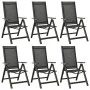 7-teiliges Garten-Essset aus anthrazitgrauem Aluminium von vidaXL, Gartensets - Ref: Foro24-3070637, Preis: 591,91 €, Rabatt: %