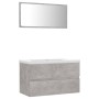 Badezimmermöbel-Set aus grauem Beton-Engineered-Holz von vidaXL, Badezimmermöbel - Ref: Foro24-3071598, Preis: 213,94 €, Raba...