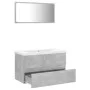 Badezimmermöbel-Set aus grauem Beton-Engineered-Holz von vidaXL, Badezimmermöbel - Ref: Foro24-3071598, Preis: 206,04 €, Raba...