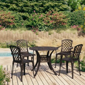Bistro table and chairs 5 pieces cast aluminum bronze color by vidaXL, Garden sets - Ref: Foro24-3070610, Price: 716,13 €, Di...