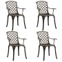Bistrotisch und Stühle, 5 Stück, Aluminiumguss, bronzefarben von vidaXL, Gartensets - Ref: Foro24-3070610, Preis: 716,13 €, R...