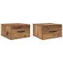 Armario de Noche con cajón 2 pcs Madera vieja 35 x 35 x 20 cm