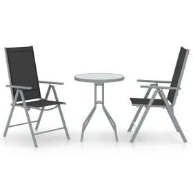 Bistro Gartenmöbel 3 Stück Aluminium und Silber Textilene von vidaXL, Gartensets - Ref: Foro24-3070653, Preis: 149,91 €, Raba...