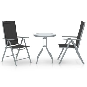 Bistro Gartenmöbel 3 Stück Aluminium und Silber Textilene von vidaXL, Gartensets - Ref: Foro24-3070653, Preis: 151,89 €, Raba...