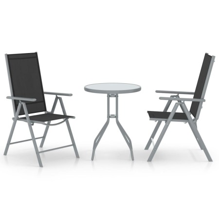 Bistro garden furniture 3 pieces aluminum and silver textilene by vidaXL, Garden sets - Ref: Foro24-3070653, Price: 151,89 €,...