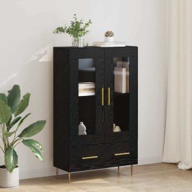 Alacena con cajón Roble Negro 69,5 x 31 x 115 cm en Aparadores | Comprar online en Foro24