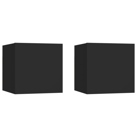 Mesitas de noche 2 uds madera ingeniería negro 30,5x30x30 cm en Mesitas de noche | Comprar online en Foro24