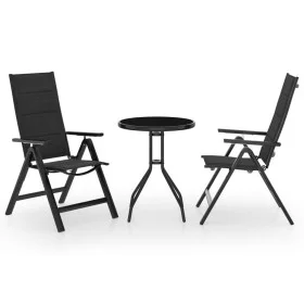 Garten-Bistro-Set 3-teilig schwarz und anthrazit von vidaXL, Gartensets - Ref: Foro24-3070655, Preis: 231,11 €, Rabatt: %