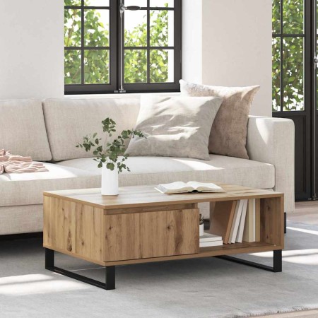 Mesa de Café Roble artisan 90 x 60 x 35 cm Madera contrachapada