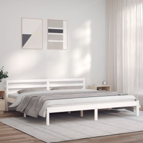 Estructura de cama madera maciza de pino blanco 180x200 cm