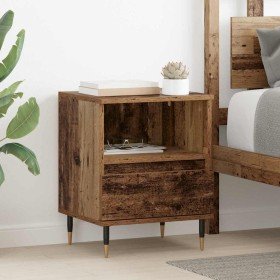 Armario de Noche con cajón 2 pcs Madera vieja 40 x 35 x 50 cm en Mesitas de noche | Comprar online en Foro24