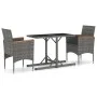 Juego de comedor para jardín 3 piezas gris de vidaXL, Conjuntos de jardín - Ref: Foro24-3072474, Precio: 200,03 €, Descuento: %