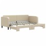 Trundle sofa bed cream fabric 80x200 cm by vidaXL, Beds and slatted bases - Ref: Foro24-3196815, Price: 246,01 €, Discount: %