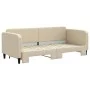 Ausziehbares Schlafsofa, cremefarbener Stoff, 80 x 200 cm von vidaXL, Betten und Lattenroste - Ref: Foro24-3196815, Preis: 23...