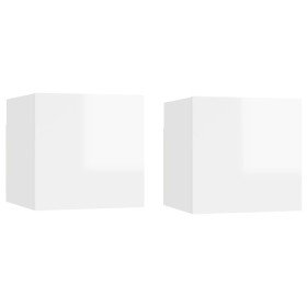Mesitas de noche 2 uds madera ingeniería blanca 30,5x30x30 cm Mesitas de noche 2 uds madera ingeniería blanca 30,5x30x30 cm