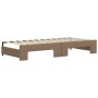 Sofa with trundle bed synthetic leather cappuccino 90x200 cm by vidaXL, Beds and slatted bases - Ref: Foro24-3197726, Price: ...