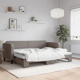 Ausziehbares Schlafsofa, taupegrauer Stoff, 80 x 200 cm von vidaXL, Betten und Lattenroste - Ref: Foro24-3196814, Preis: 243,...