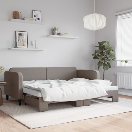Ausziehbares Schlafsofa, taupegrauer Stoff, 80 x 200 cm von vidaXL, Betten und Lattenroste - Ref: Foro24-3196814, Preis: 246,...