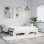 Sofa mit Ausziehbett aus weißem Kunstleder 90x200 cm von vidaXL, Betten und Lattenroste - Ref: Foro24-3197724, Preis: 300,62 ...