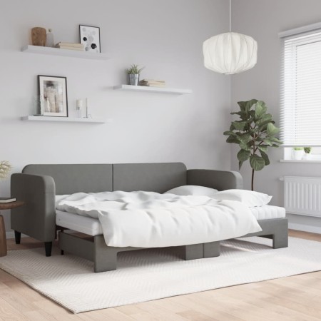 Sofá cama nido con colchón tela gris oscuro 80x200 cm de vidaXL, Camas y somieres - Ref: Foro24-3196830, Precio: 418,67 €, De...