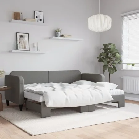 Trundle sofa bed with dark gray fabric mattress 80x200 cm by vidaXL, Beds and slatted bases - Ref: Foro24-3196830, Price: 419...