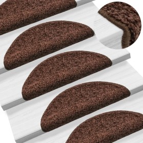 Felpudos para escaleras (15 unidades, 56 x 17 x 3 cm, marrón
