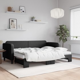 Trundle sofa bed with black fabric mattress 80x200 cm by vidaXL, Beds and slatted bases - Ref: Foro24-3196831, Price: 417,55 ...