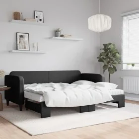 Trundle sofa bed with black fabric mattress 80x200 cm by vidaXL, Beds and slatted bases - Ref: Foro24-3196831, Price: 416,31 ...