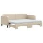 Trundle sofa bed with cream fabric mattress 80x200 cm by vidaXL, Beds and slatted bases - Ref: Foro24-3196833, Price: 410,58 ...