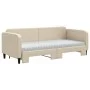 Trundle sofa bed with cream fabric mattress 80x200 cm by vidaXL, Beds and slatted bases - Ref: Foro24-3196833, Price: 410,58 ...