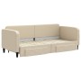 Trundle sofa bed with drawers cream fabric 80x200 cm by vidaXL, Beds and slatted bases - Ref: Foro24-3196851, Price: 286,41 €...