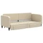 Trundle sofa bed with drawers cream fabric 80x200 cm by vidaXL, Beds and slatted bases - Ref: Foro24-3196851, Price: 278,71 €...