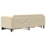 Trundle sofa bed with drawers cream fabric 80x200 cm by vidaXL, Beds and slatted bases - Ref: Foro24-3196851, Price: 278,71 €...