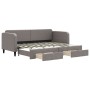 Trundle sofa bed with drawers taupe gray fabric 80x200 cm by vidaXL, Beds and slatted bases - Ref: Foro24-3196850, Price: 286...