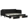 Trundle sofa bed with drawers black fabric 80x200 cm by vidaXL, Beds and slatted bases - Ref: Foro24-3196849, Price: 283,45 €...