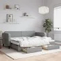 Sofá cama nido con cajones tela gris claro 80x200 cm de vidaXL, Camas y somieres - Ref: Foro24-3196847, Precio: 290,07 €, Des...