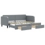 Ausziehbares Schlafsofa mit Schubladen aus hellgrauem Stoff, 80 x 200 cm von vidaXL, Betten und Lattenroste - Ref: Foro24-319...