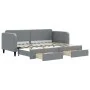 Trundle sofa bed with drawers light gray fabric 80x200 cm by vidaXL, Beds and slatted bases - Ref: Foro24-3196847, Price: 289...