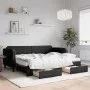 Trundle sofa bed with drawers black fabric 80x200 cm by vidaXL, Beds and slatted bases - Ref: Foro24-3196867, Price: 452,99 €...